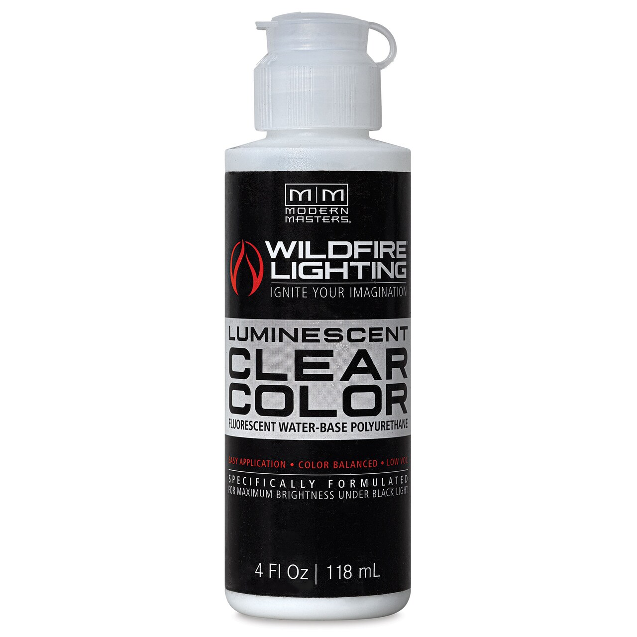 Wildfire Invisible Clear Color Luminescent Polyurethane Paint - Yellow, Flat, 4 oz Bottle